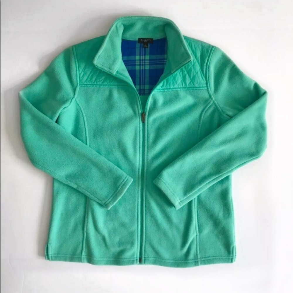 Talbots Mint Green Full-Zip Fleece Jacket